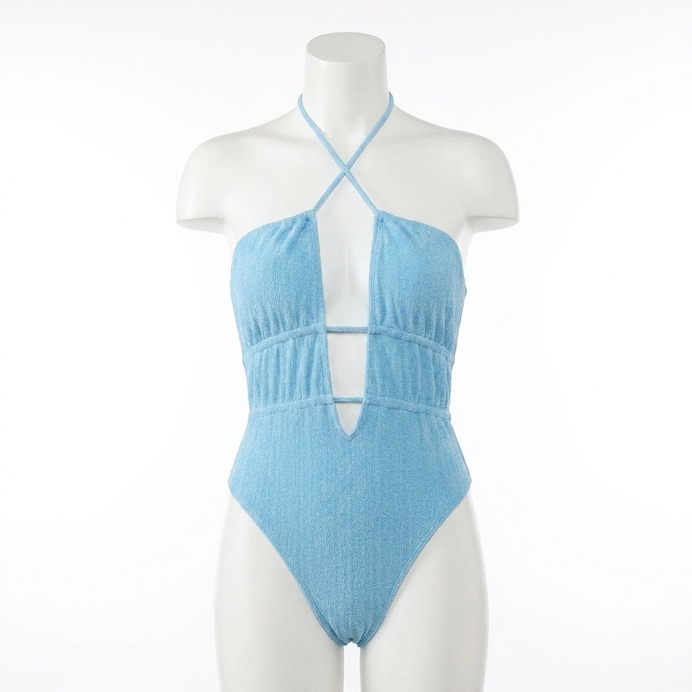 NEW RAMY BROOK marta sparkle swimsuit in blue